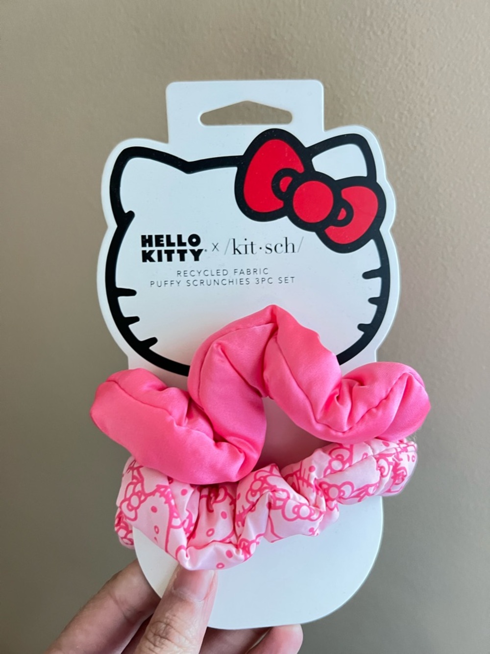 Hello Kitty Pink Puffy Scrunchies 2 pc Set